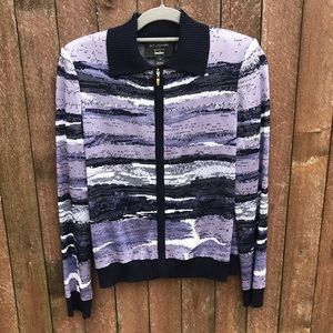 NWOT St. John wool blend knit jacket M blue